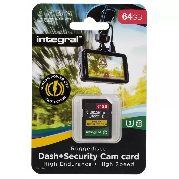 Integral Memory 64 GB SDXC Micro SD Card Class 10 UHS-1 U3, INSDX64G10-DSCAM