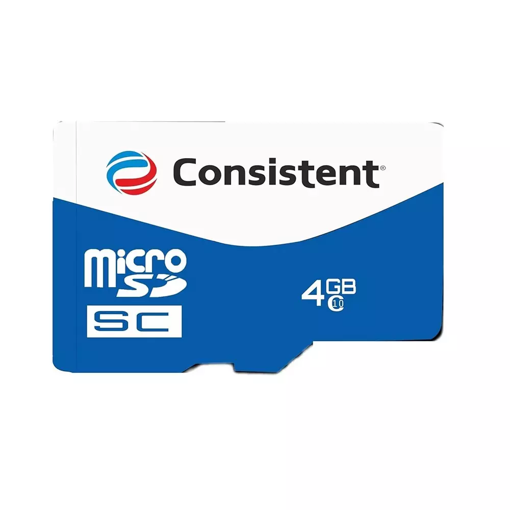 Consistent Micro SD Card 4 GB Class 10 UHS-I White & Blue, CTM10004
