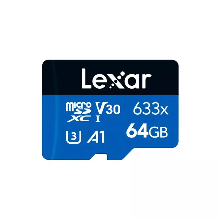 Lexar High-Performance microSDXC Memory Card 64 GB UHS-I with SD Adapter, 633x