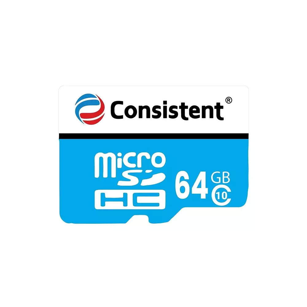 Consistent Micro SD Card 64 GB Class 10 UHS-I White & Blue, CTM10064
