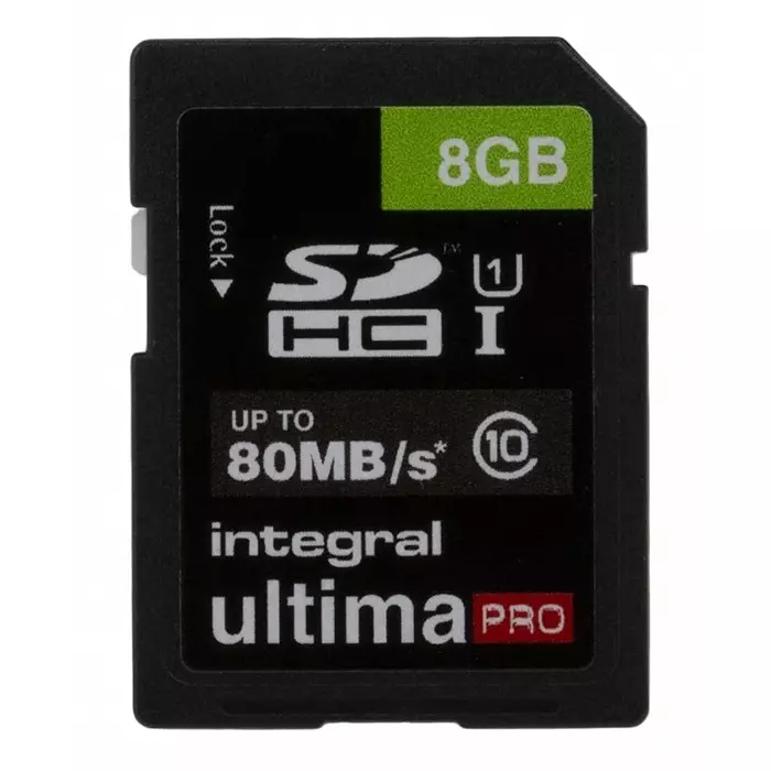 Integral Memory 8 GB SDHC SD Card Class 10 UHS-1 U1, INSDH8G10-80U1