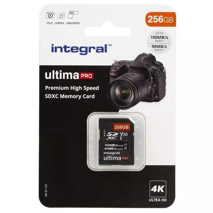 Integral Memory 128 GB SDXC SD Card Class 10 UHS-1 U3, INSDX256G-100/90V30