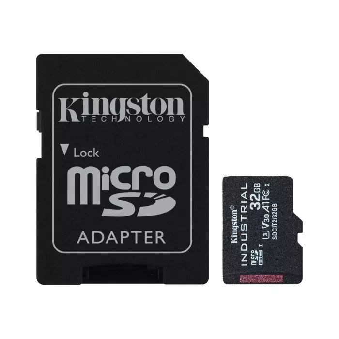 Kingston 32 GB Industrial MicroSDHC Micro SD Card, Class 10, UHS-I, U3, V30, A1, SDCIT2/32GB