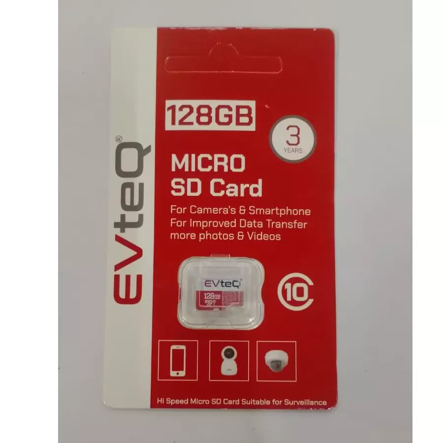 EVTeq MicroSDXC 128 GB Storage Capacity Read Speed Up to 100 MB/s High-Performance Data Transfer, 4K Video Recording, EV MSD 128 GB-2