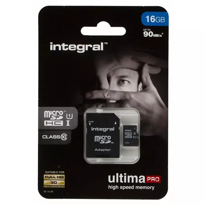 Integral Memory 16 GB MicroSDXC Micro SD Card Class 10, INMSDH16G10-90U1