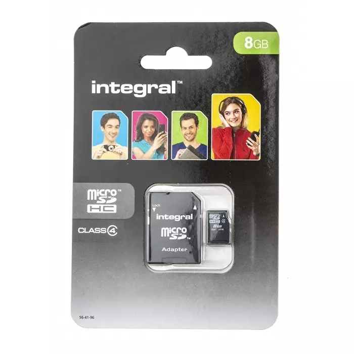 Integral Memory 8 GB MicroSDHC Micro SD Card Class 4, INMSDH8G4V2