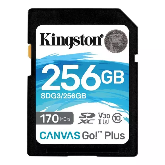 Kingston 256 GB SDXC SD Card, A2, Class 10, U3, UHS-I, V30, SDG3/256GB