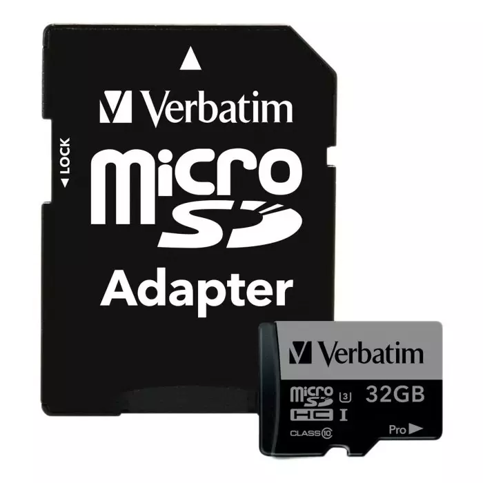 Verbatim 32 GB MicroSDHC Micro SD Card Class 10 UHS-1 U3, 47041