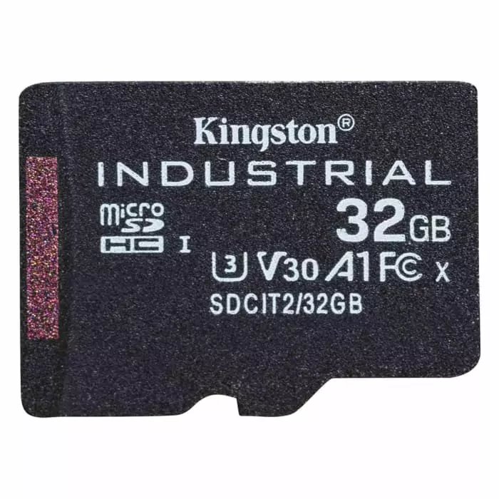 Kingston 32 GB Industrial MicroSDHC Micro SD Card, Class 10, UHS-I, U3, V30, A1, SDCIT2/32GBSP