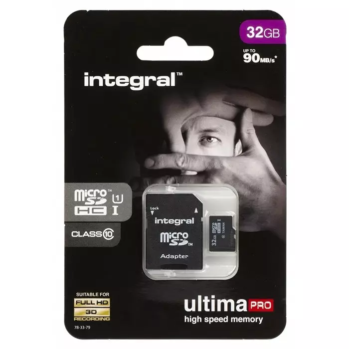 Integral Memory 32 GB MicroSDHC Micro SD Card Class 10, INMSDH32G10-90U1