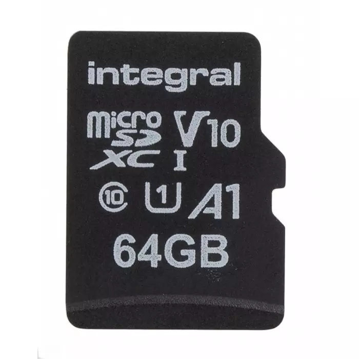 Integral Memory 64 GB MicroSDXC Micro SD Card Class 10 UHS-1 U1, INMSDX64G-100V10