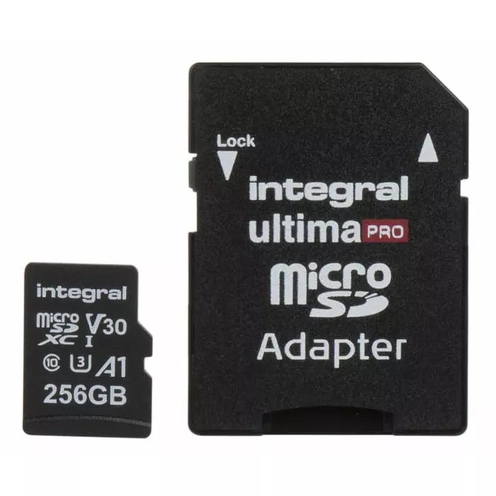 Integral Memory 256 GB MicroSDXC Micro SD Card Class 10 UHS-1 U3, INMSDX256G-100/90V30