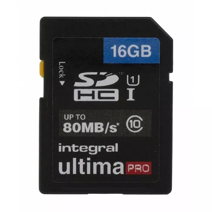 Integral Memory 16 GB SDHC SD Card Class 10 UHS-1 U1, INSDH16G10-80U1