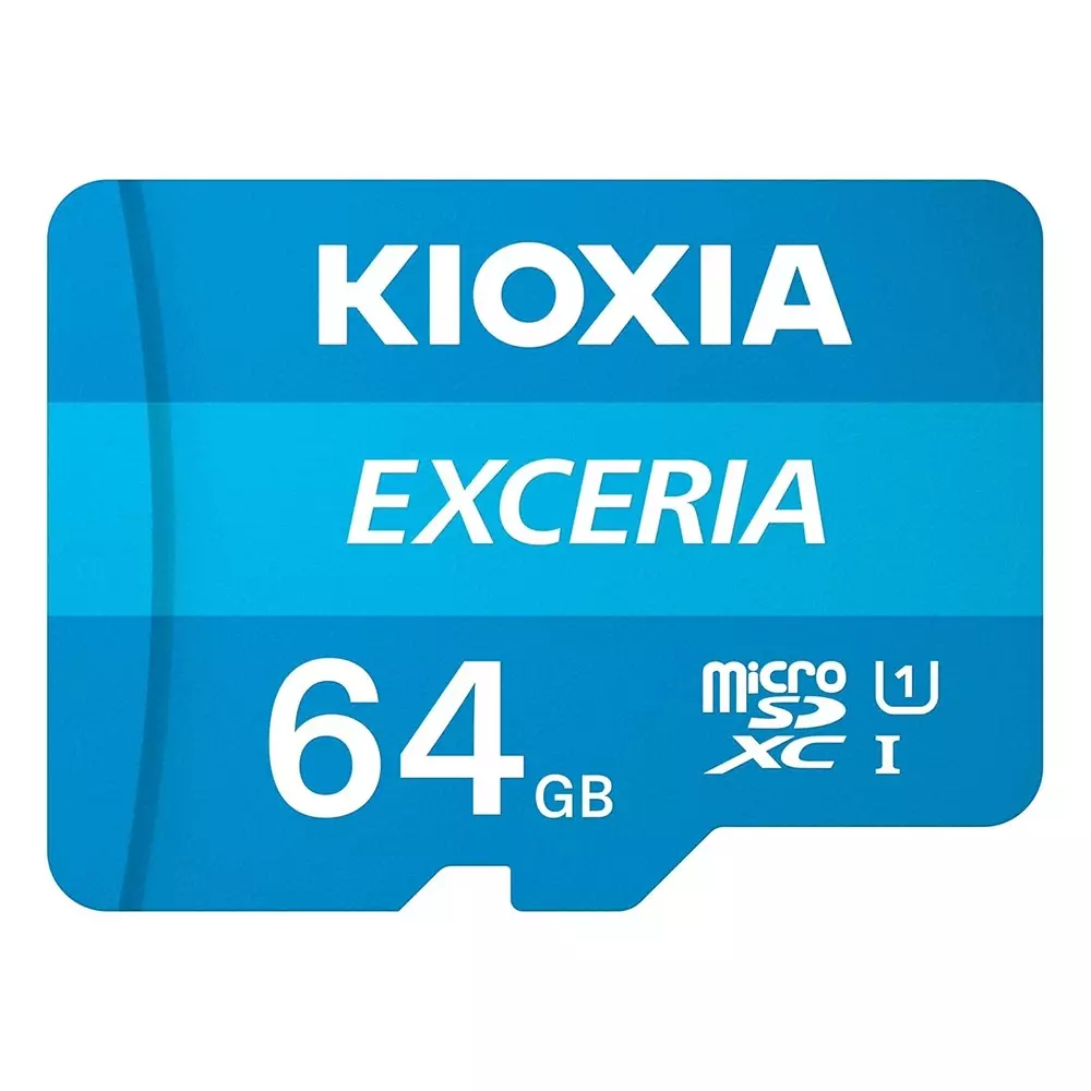 KIOXIA EXCERIA MicroSD Memory Card 64 GB Storage Up to 100 MB/s Read Speed Blue for Camera, Personal Computer, Smartphone, Tablet