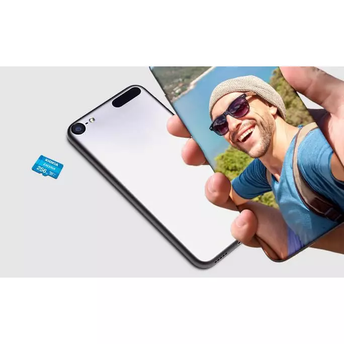 KIOXIA EXCERIA MicroSD Memory Card 64 GB Storage Up to 100 MB/s Read Speed Blue for Camera, Personal Computer, Smartphone, Tablet