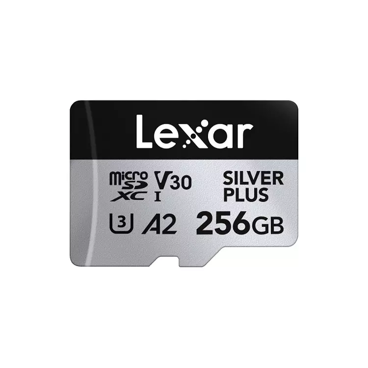 Lexar High-Performance microSDXC Memory Card 256 GB UHS-I with SD Adapter, SILVER PLUS