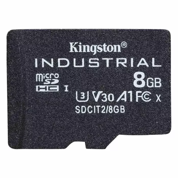 Kingston 8 GB Industrial MicroSDHC Micro SD Card, Class 10, UHS-I, U3, V30, A1, SDCIT2/8GBSP