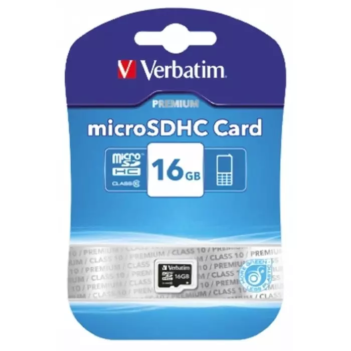 Verbatim 16 GB MicroSDHC Micro SD Card Class 10, 44010