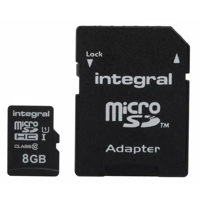 Integral Memory 8 GB MicroSDXC Micro SD Card Class 10, INMSDH8G10-90U1