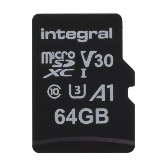 Integral Memory 64 GB MicroSDXC Micro SD Card Class 10 UHS-1 U3, INMSDX64G-100/70V30
