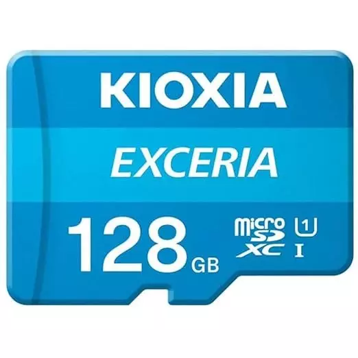 KIOXIA EXCERIA MicroSD Memory Card 128 GB Storage Up to 100 MB/s Read Speed Blue for Camera, Personal Computer, Smartphone & Tablet