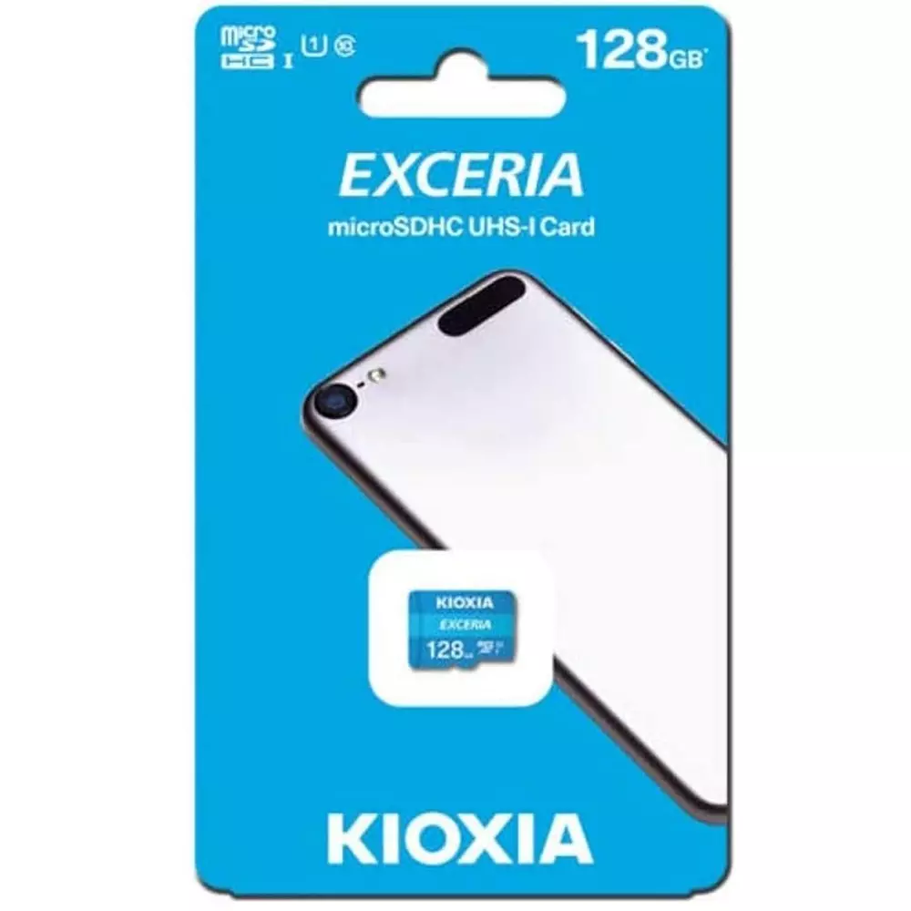 KIOXIA EXCERIA MicroSD Memory Card 128 GB Storage Up to 100 MB/s Read Speed Blue for Camera, Personal Computer, Smartphone & Tablet