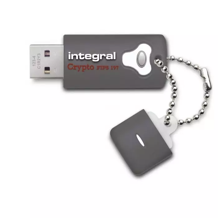 Integral Memory Crypto 16 GB USB 3.0 Hardware Encrypted Flash Drive, INFD16GCRY3.0197