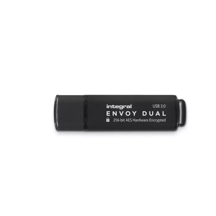 Integral Memory Crypto Envoy Dual 128 GB USB 3.0 USB Flash Drive, INFD128GENVDL3.0-197
