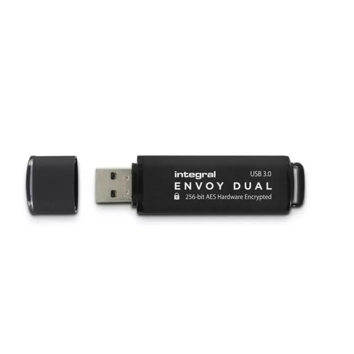 Integral Memory Crypto Envoy Dual 128 GB USB 3.0 USB Flash Drive, INFD128GENVDL3.0-197