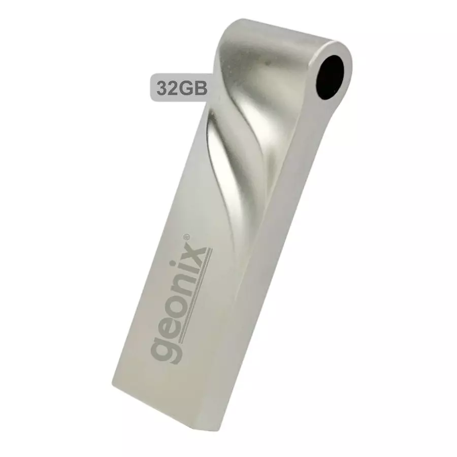 GEONIX USB 3.2 Pen Drive 32GB High-Speed Metal Body Flash Drive for Laptop Grey, GXPDU32GB