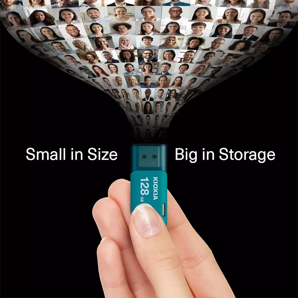 KIOXIA Flash Pen Drive 128 GB Storage USB 3.2 Blue for Desktop & Laptop, U301 Blue