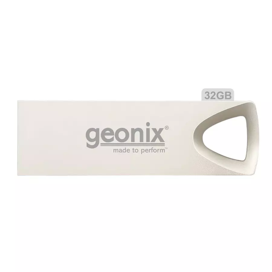 GEONIX USB 2.0 Pen Drive 32GB Flash Drive for Laptop, Desktop & TV with 5-Year Warranty Silver, GXPD32GB