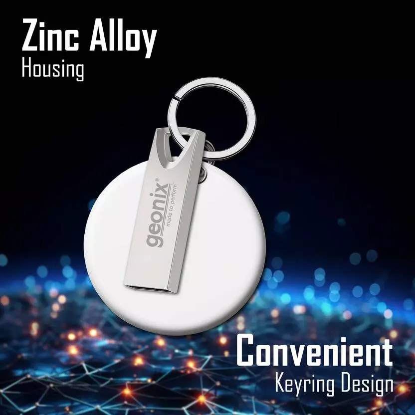 GEONIX USB 2.0 Pen Drive 32GB Flash Drive for Laptop, Desktop & TV with 5-Year Warranty Silver, GXPD32GB