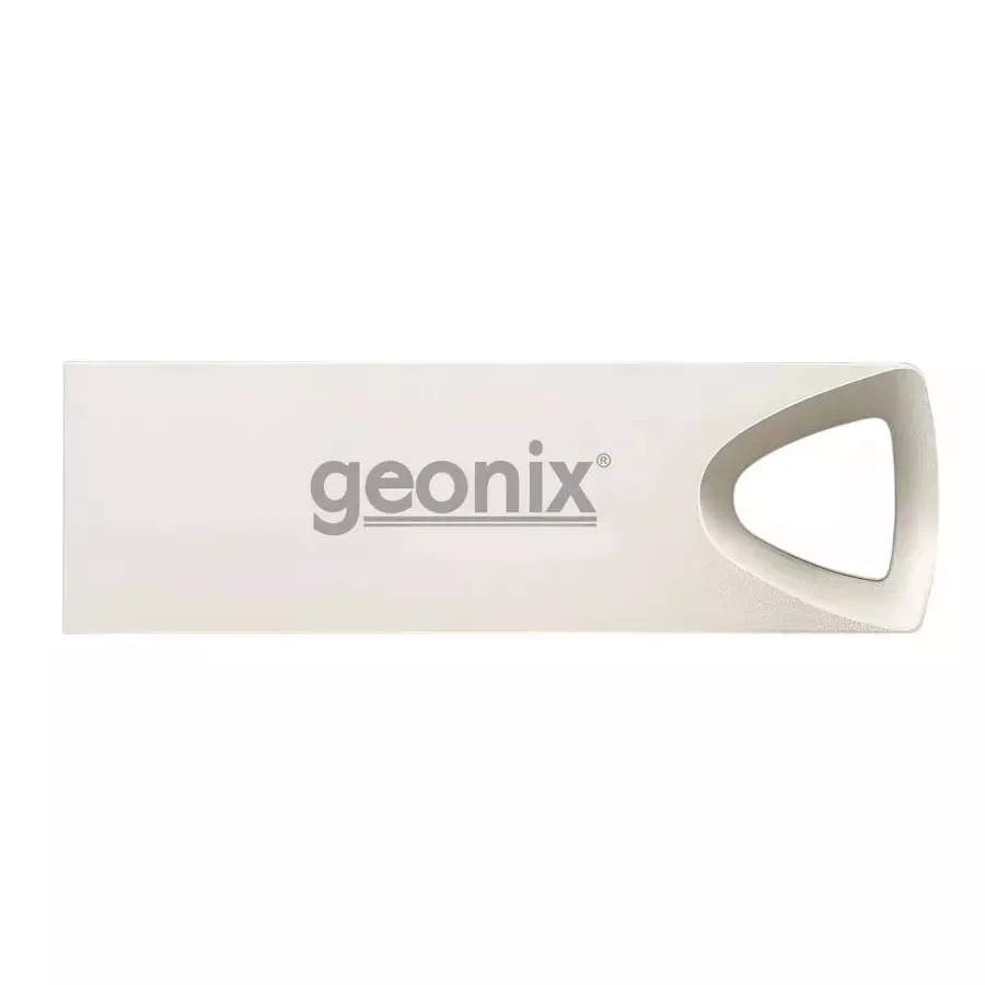GEONIX USB 2.0 Pen Drive 128GB Flash Drive for Laptop, Desktop & TV with 5-Year Warranty Silver, GXPD128GB