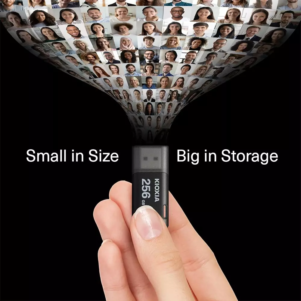 KIOXIA Flash Pen Drive 256 GB Storage USB 3.2 Black for Desktop & Laptop, U301 Black