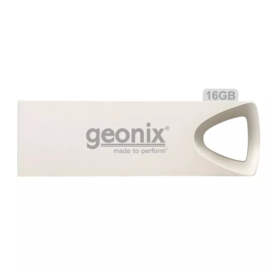 GEONIX USB 2.0 Pen Drive 16GB Flash Drive for Laptop, Desktop & TV with 5-Year Warranty Silver, GXPD16GB