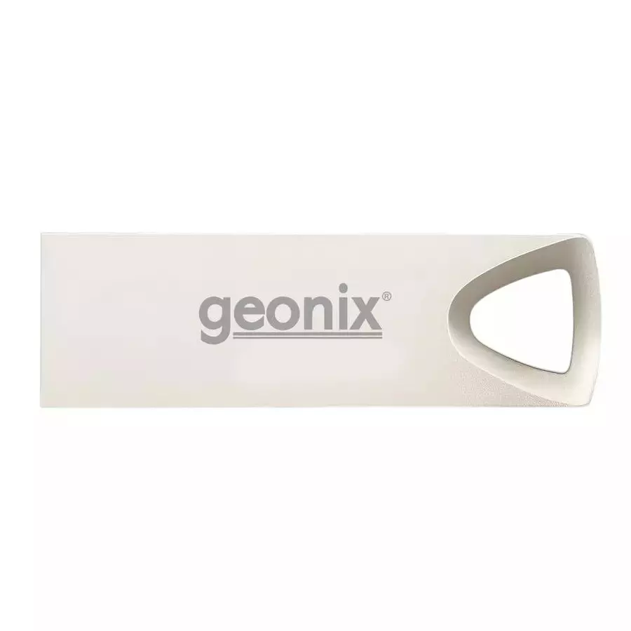 GEONIX USB 2.0 Pen Drive 16GB Flash Drive for Laptop, Desktop & TV with 5-Year Warranty Silver, GXPD16GB