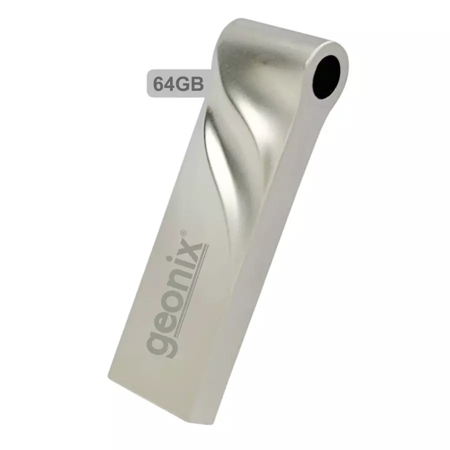 GEONIX USB 3.2 Pen Drive 64GB High-Speed Metal Body Flash Drive for Laptop Grey, GXPDU64GB