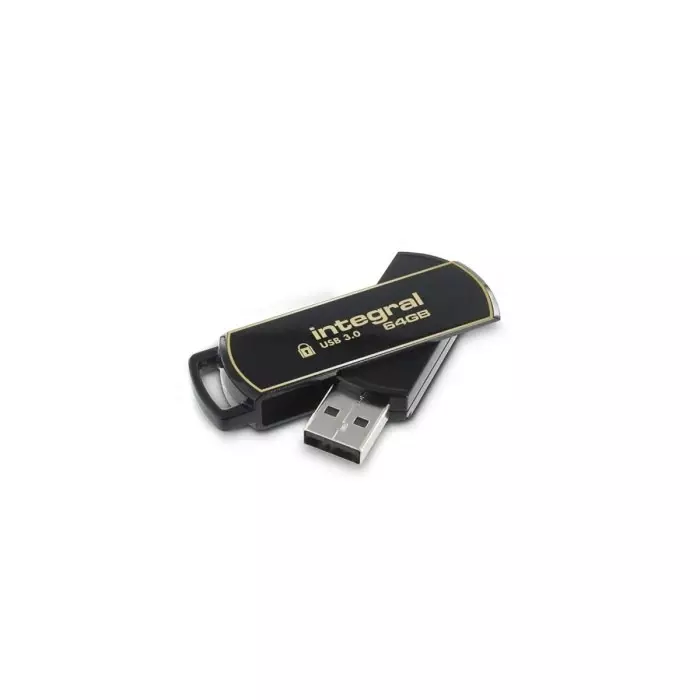 Integral Memory 64 GB USB 3.0 Flash Drive Software Encrypted Flash Drive, INFD64GB360SEC3.0