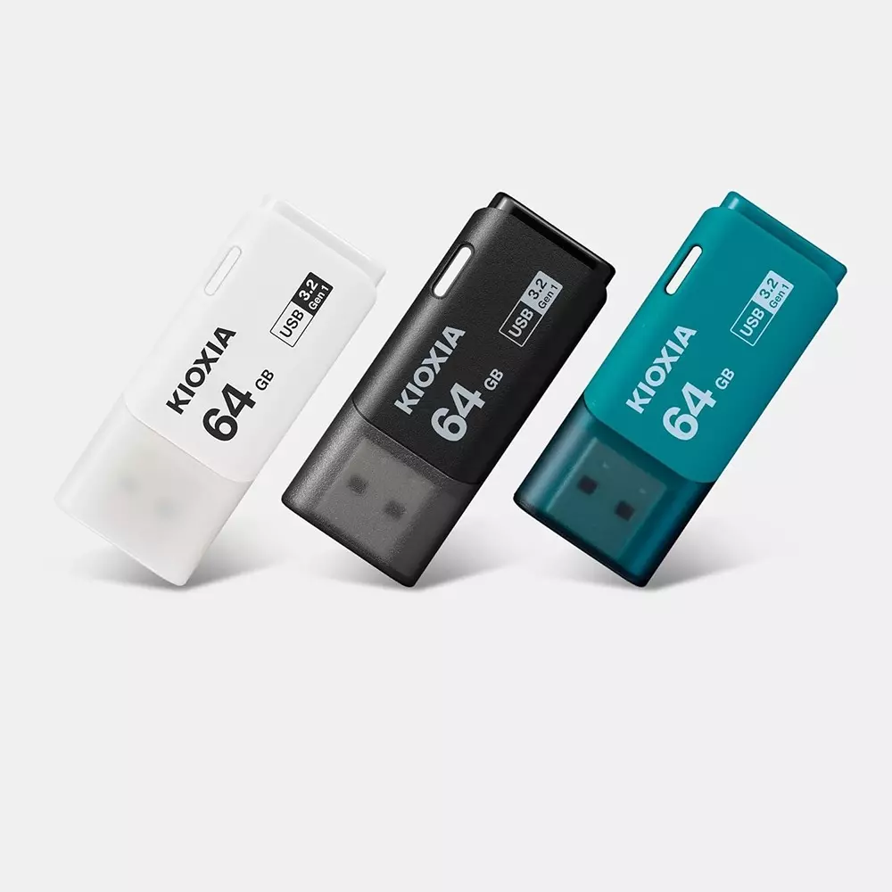 KIOXIA Flash Pen Drive 64 GB Storage USB 3.2 Black for Desktop & Laptop, U301 Black