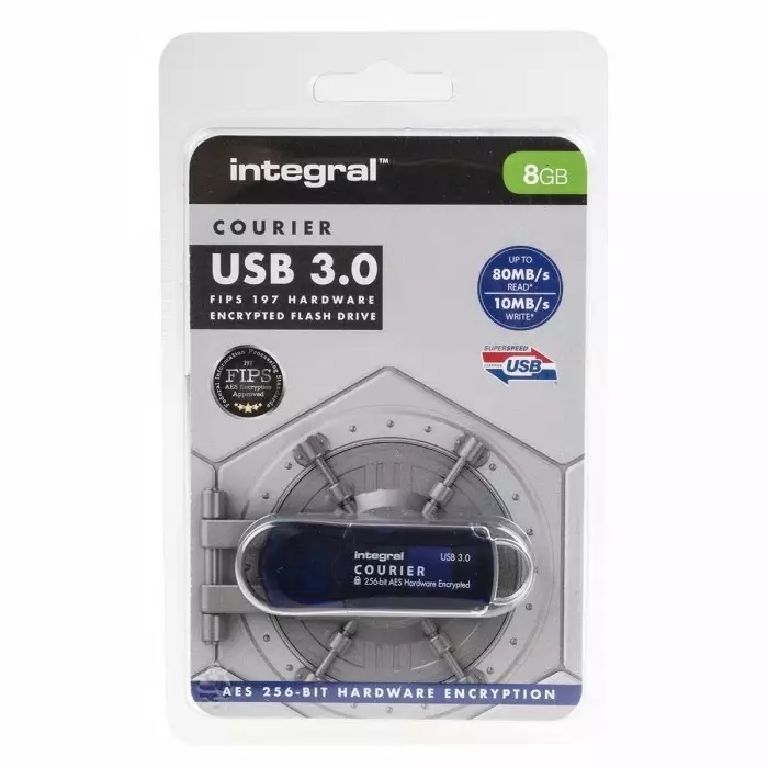 Integral Memory USB 3.0 Courier 8 GB USB 3.0 USB Flash Drive, INFD8GCOU3.0-197