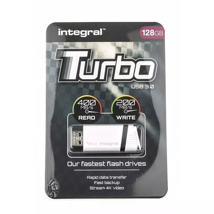 Integral Memory USB 3.1 Flash Drive 128 GB USB 3.1 USB Flash Drive, INFD128GBTURBWH3.0