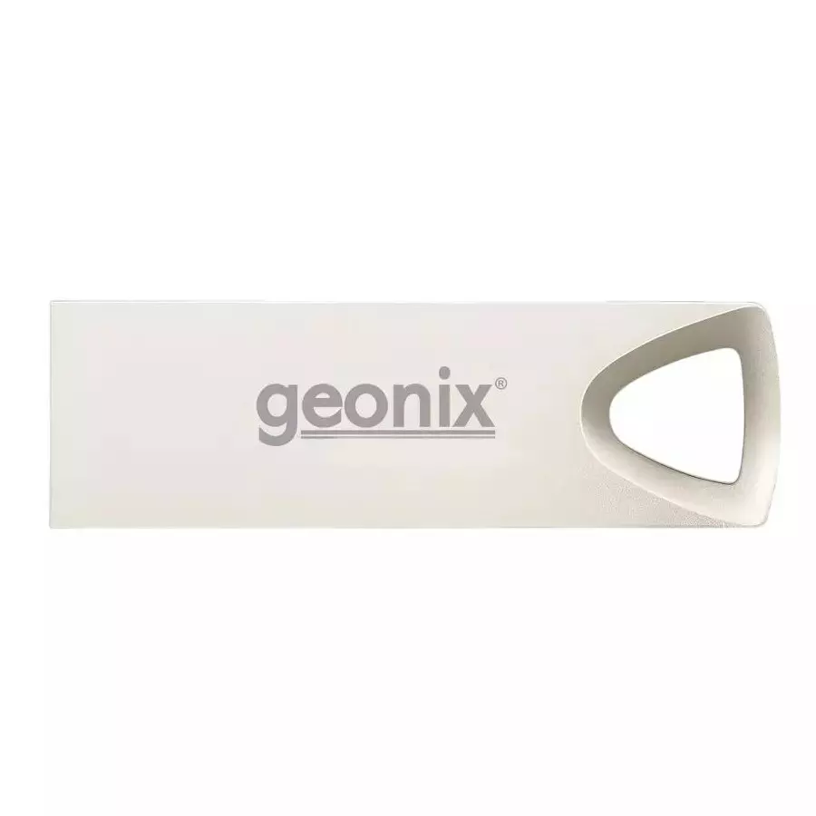 GEONIX USB 2.0 Pen Drive 64GB Metal Body Flash Drive for Laptop, Desktop & TV with 5-Year Warranty Silver, GXPD64GB