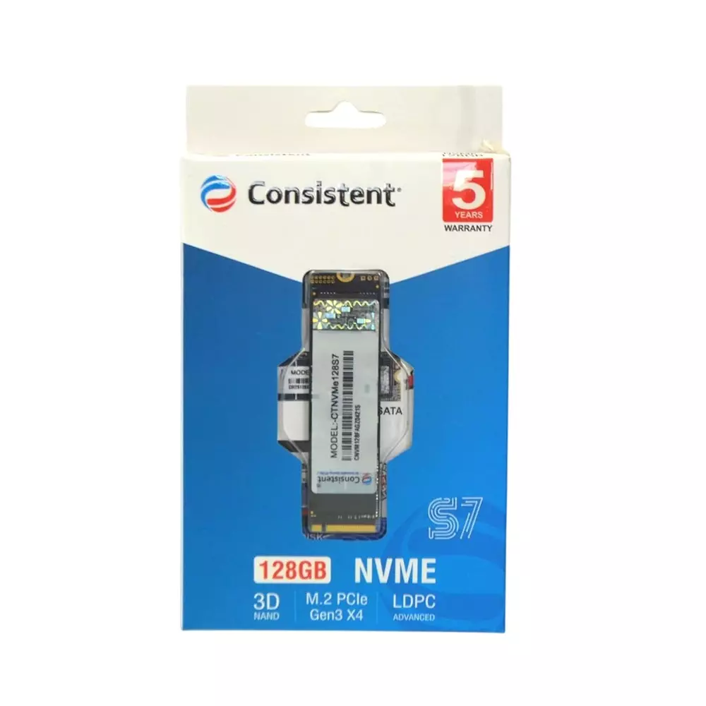 Consistent Internal SSD M.2 (2280) 128 GB with PCIe Gen 3.0 x4 NVMe Interface