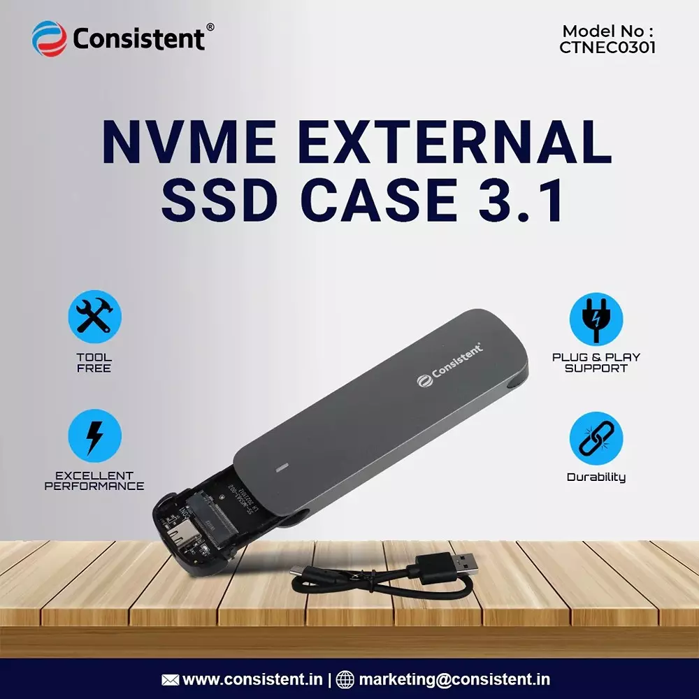 Consistent Nvme SSD With Data linex1 5 GBPS Type C 3.1