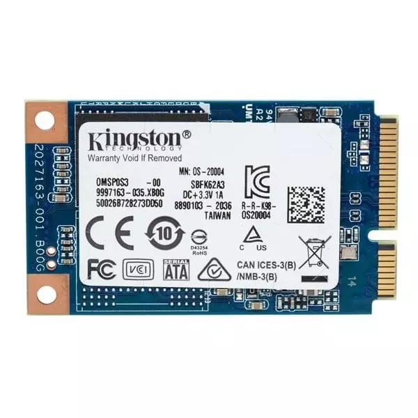 Kingston mSATA Solid State Drive 512 GB Memory Size 50.8x29.85x4.85 mm, OMSP0S3512Q-00