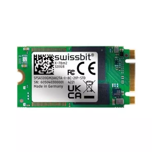 SWISSBIT M.2 Solid State Drive 160 GB Memory Size 80x22x3.58 mm, SFSA160GM2AK1TB-I-XC-11K-STD