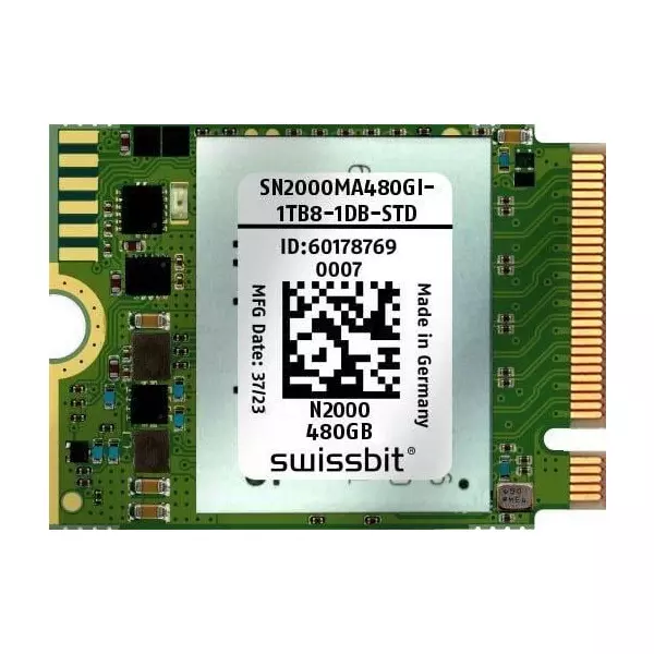 SWISSBIT Industrial Solid State Drive 100.1x69.85x7 mm, SN2600MA080GI-1TB4-1DB-STD