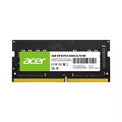 Acer 4 GB SSD Card 2666 MHz Read Speed SO-DIMM Compatible Devices Laptop, SD100