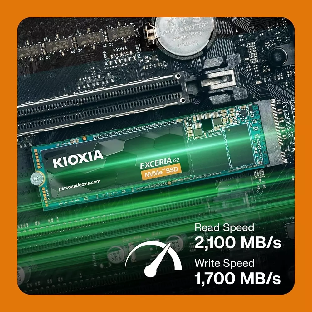 KIOXIA EXCERIA G2 NVMe SSD Memory Card 1000 GB (1 TB) Storage Multicolor for Desktop & Laptop